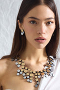 Collar Abstraction Bib - Plata/Oro
