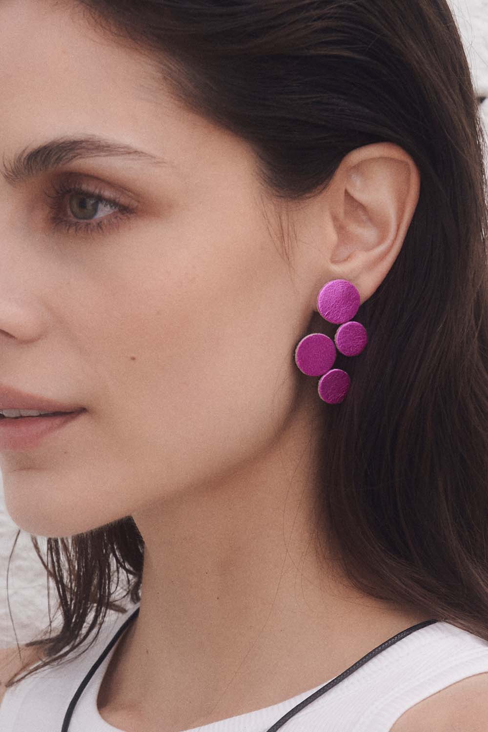 Pendientes Abstraction Pequeños - Fuchsia Metálico