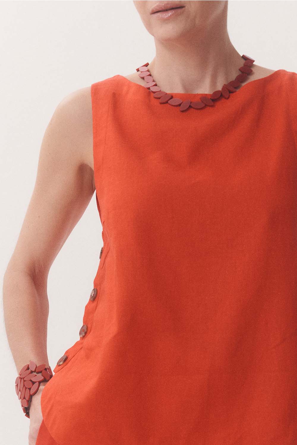 Collar Kate Leaves Redondo - Rojo