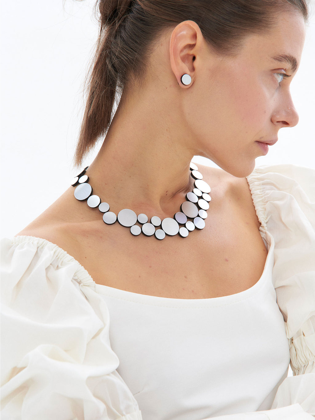 Collar Abstraction Pequeño - Plata