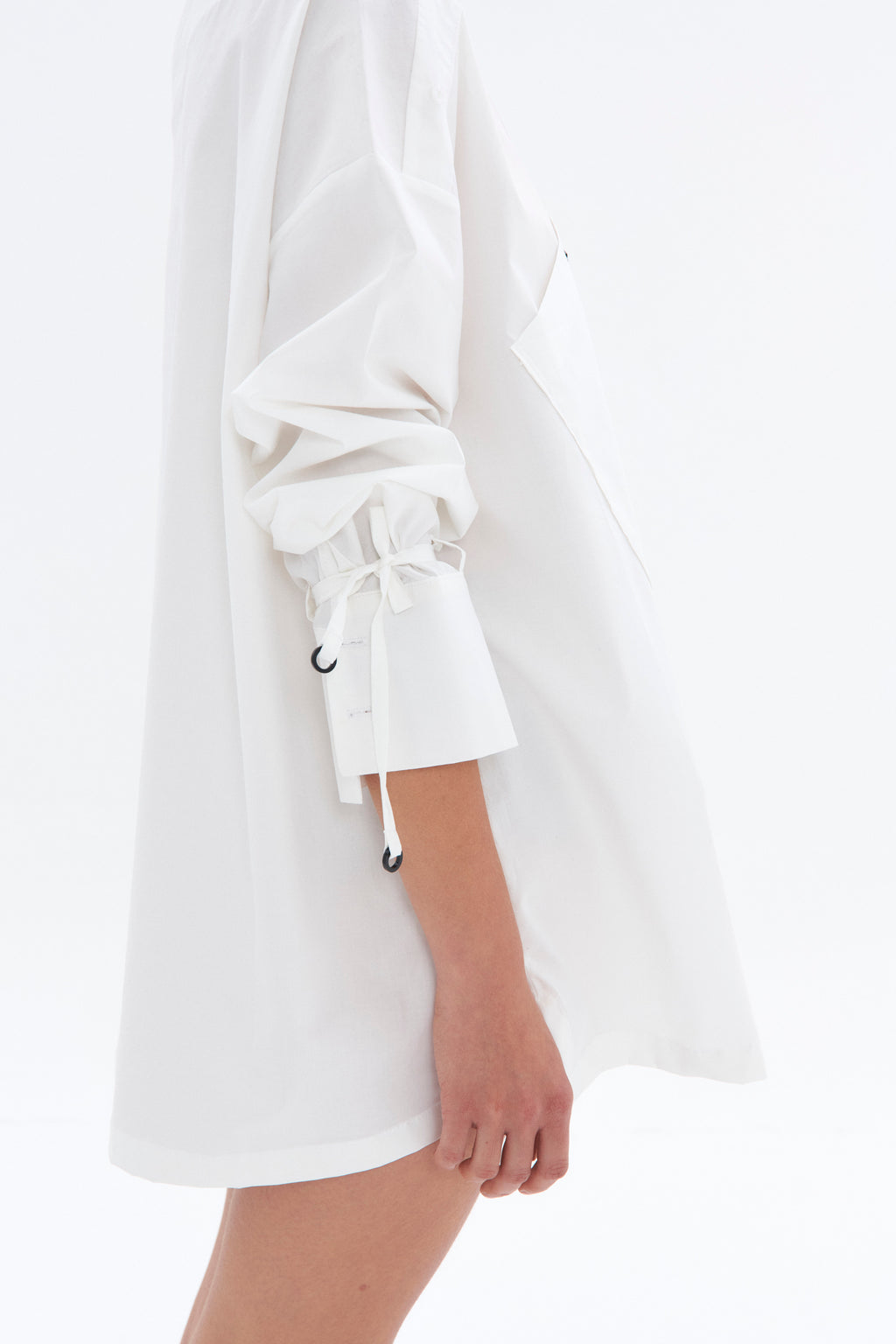 Off-Shoulder Off-White Shirt - White