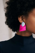 Pendientes Audrey - Plata/Fuchsia