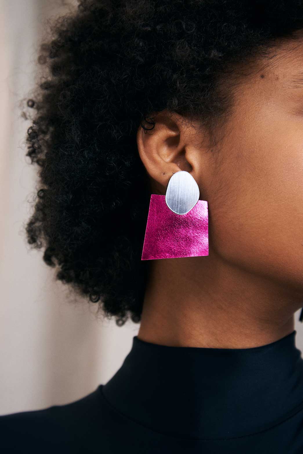 Pendientes Audrey - Plata/Fuchsia