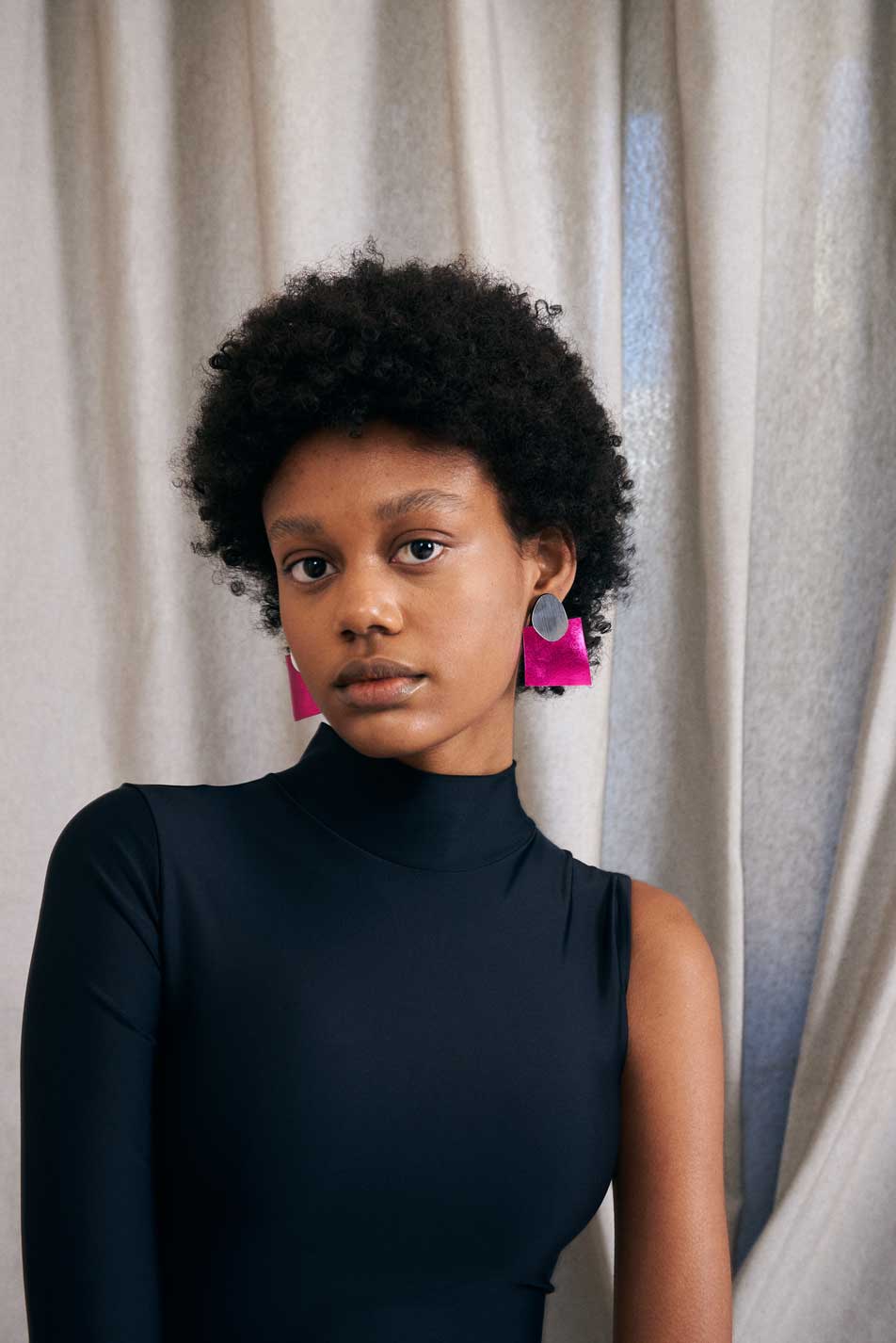 Pendientes Audrey - Plata/Fuchsia