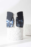 Audrey Large Print Earrings - Black/Blue/White