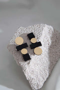 Pendientes Bauhaus Largos - Negro/Oro