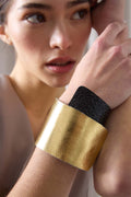 Brazalete Bauhaus Cuero - Negro/Oro