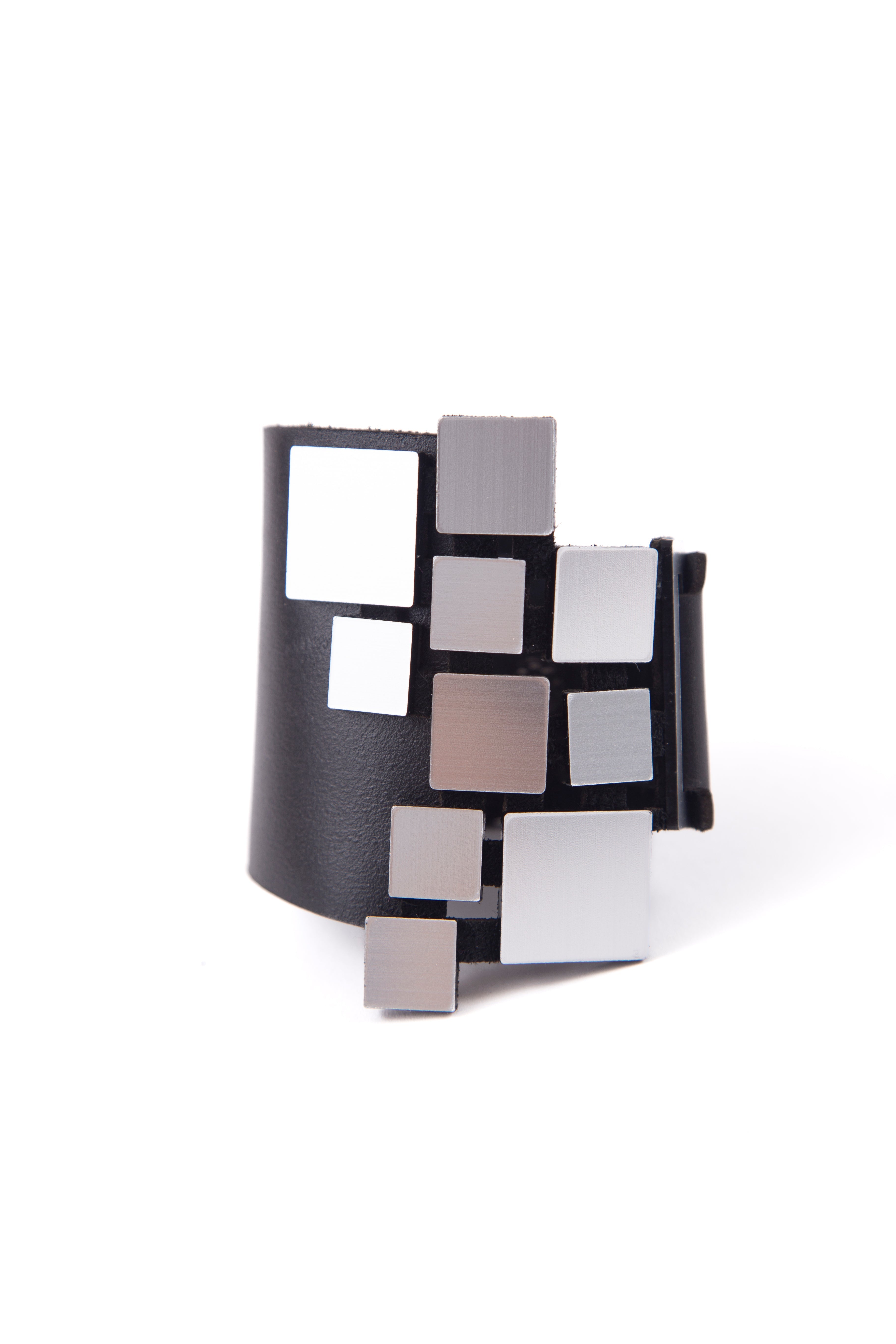 Brazalete Bauhaus Cuadrados - Plata