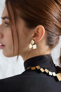 Pendientes Bauhaus 3 Cuadrados - Oro