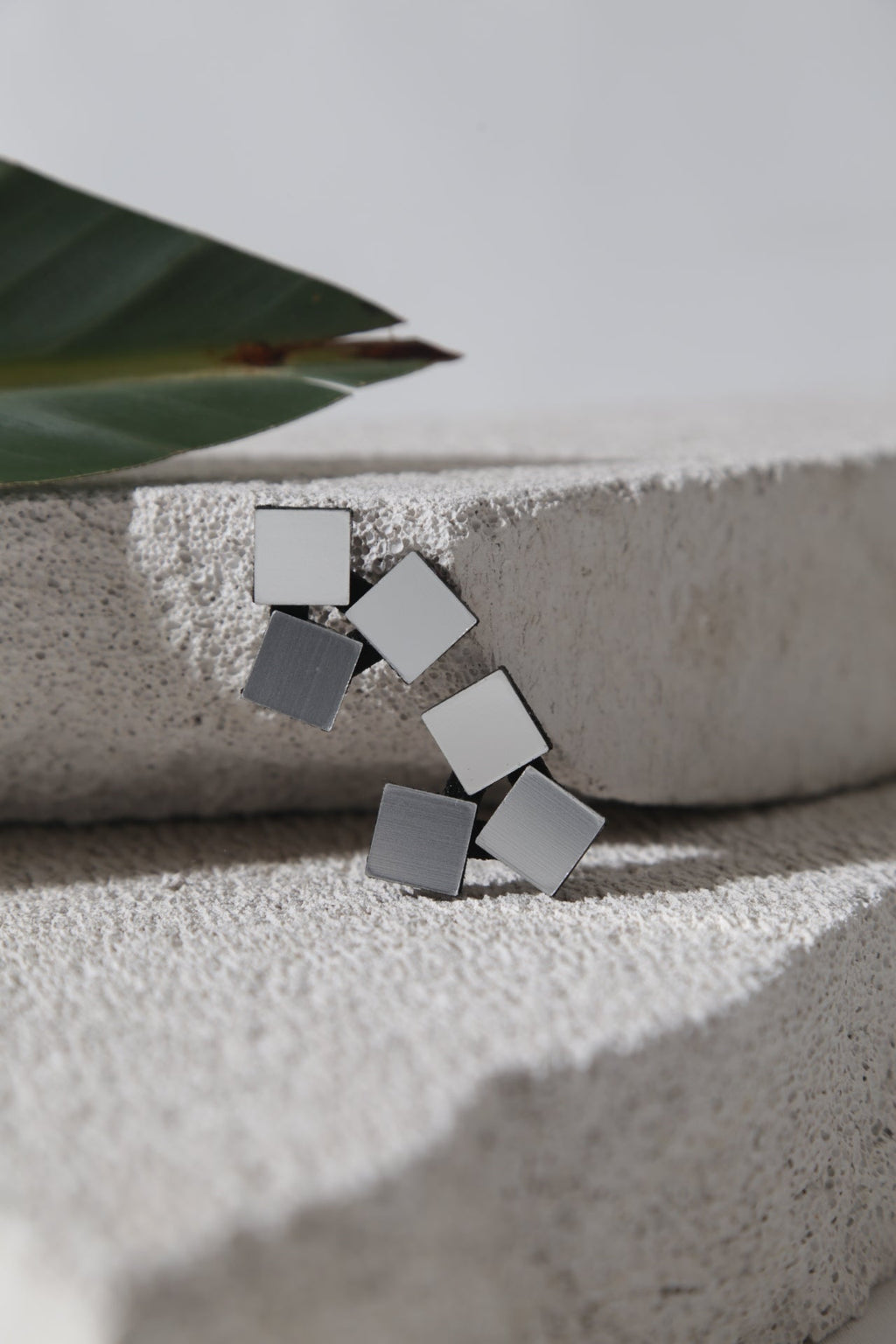 Pendientes Bauhaus 3 Cuadrados - Plata