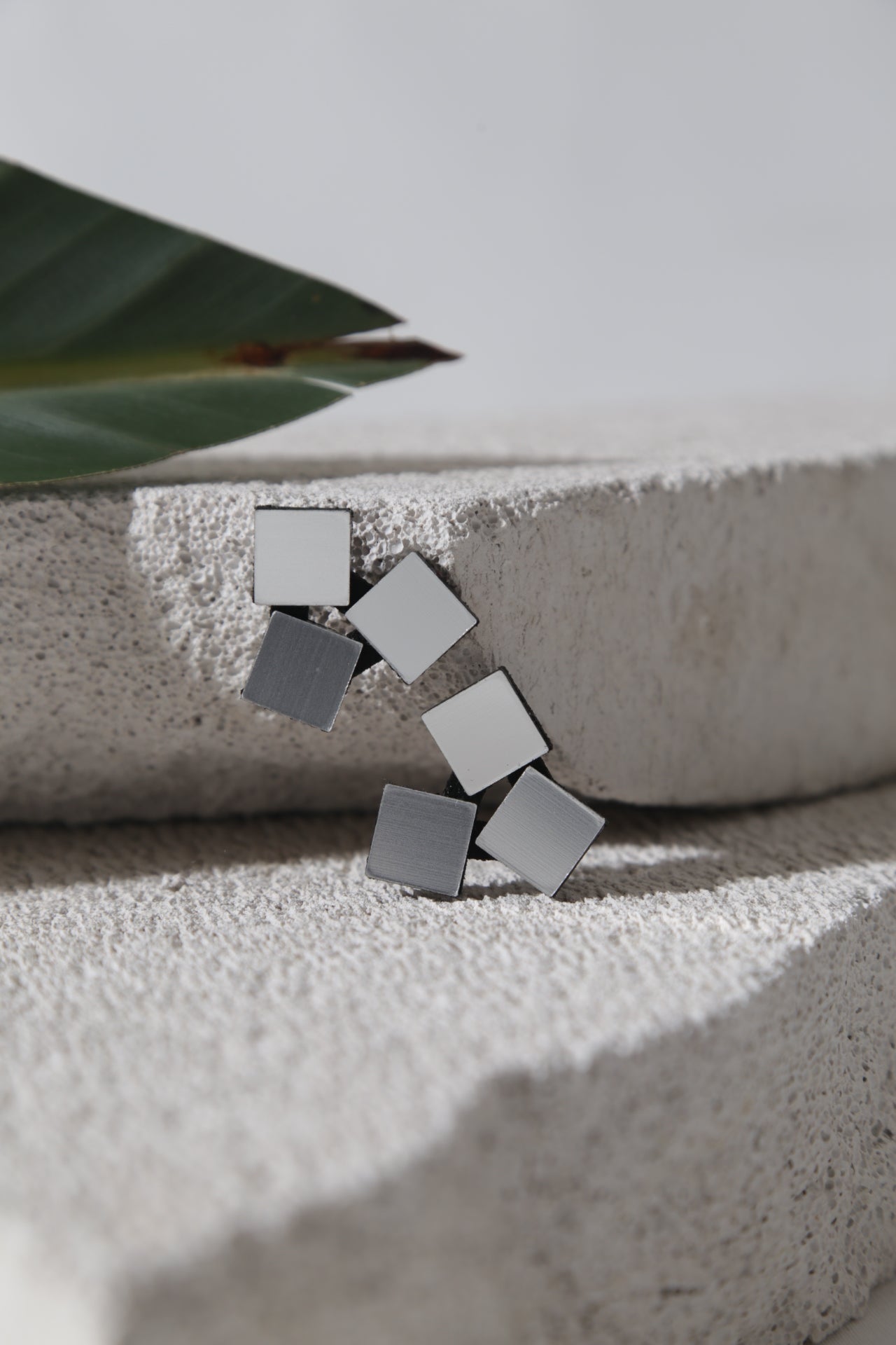 Pendientes Bauhaus 3 Cuadrados - Plata