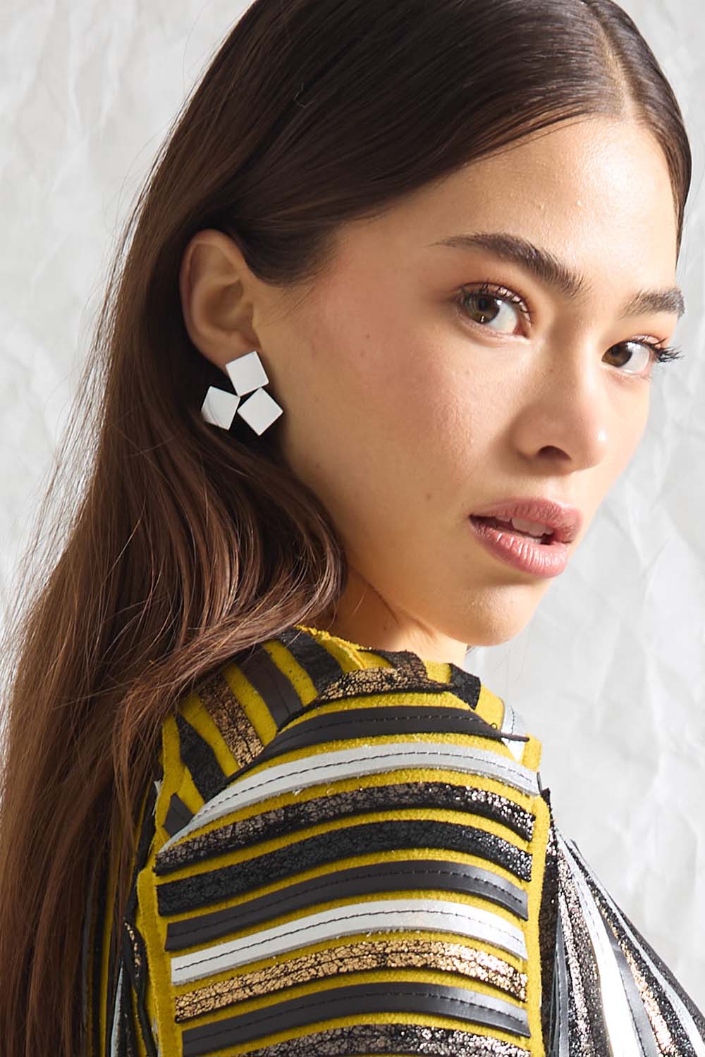 Pendientes Bauhaus 3 Cuadrados - Plata