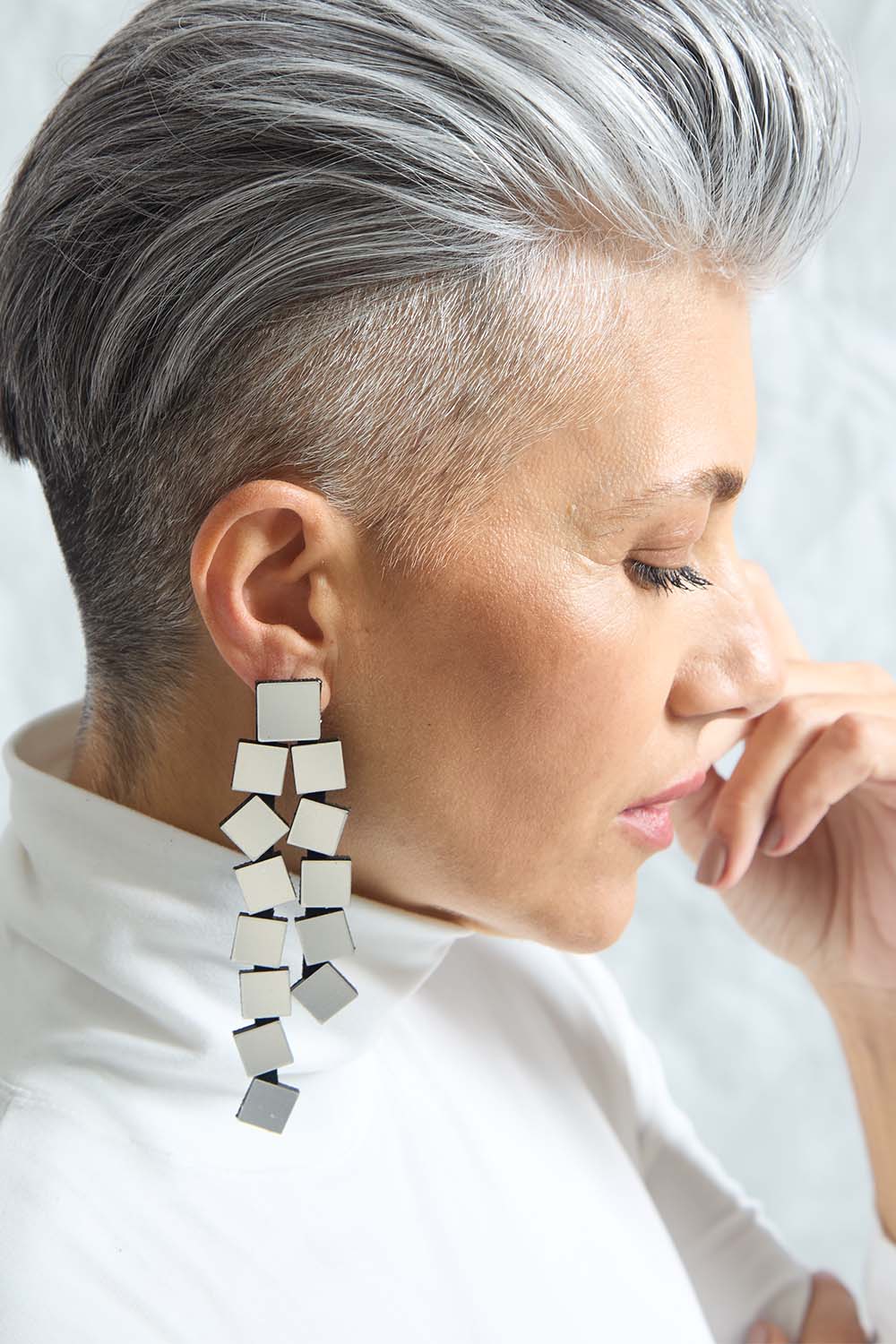 Pendientes Bauhaus Largos - Plata