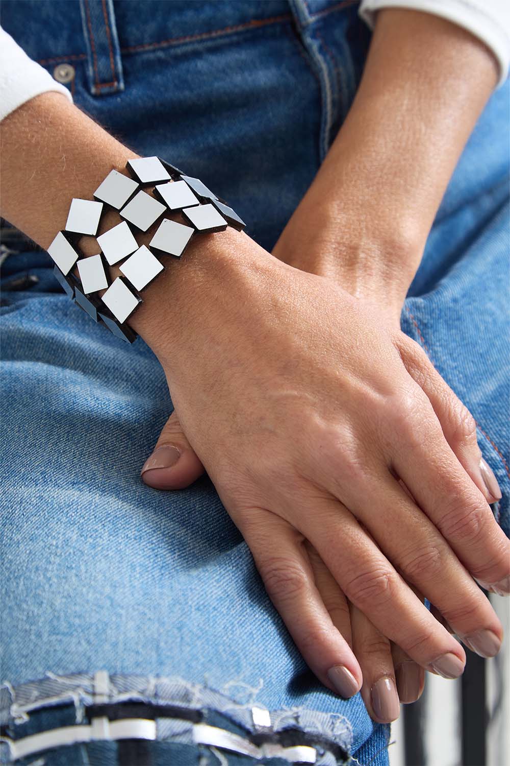 Brazalete Bauhaus 3 Tiras - Plata