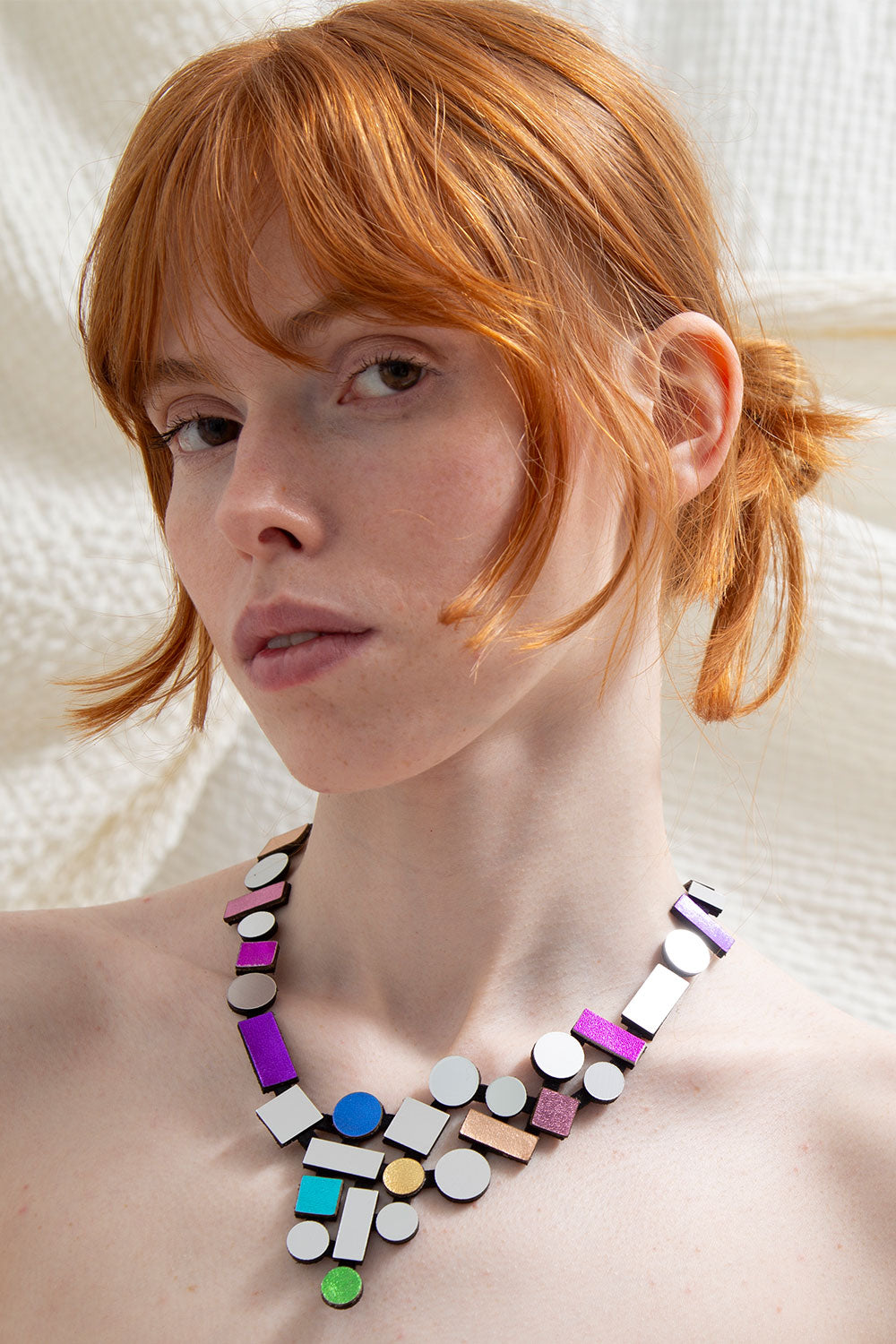 Collar Bauhaus V - Plata/Arcoíris