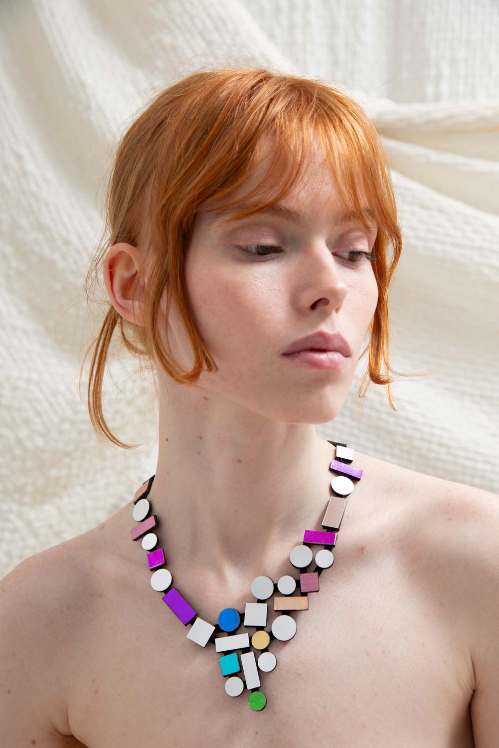 Collar Bauhaus V - Plata/Arcoíris