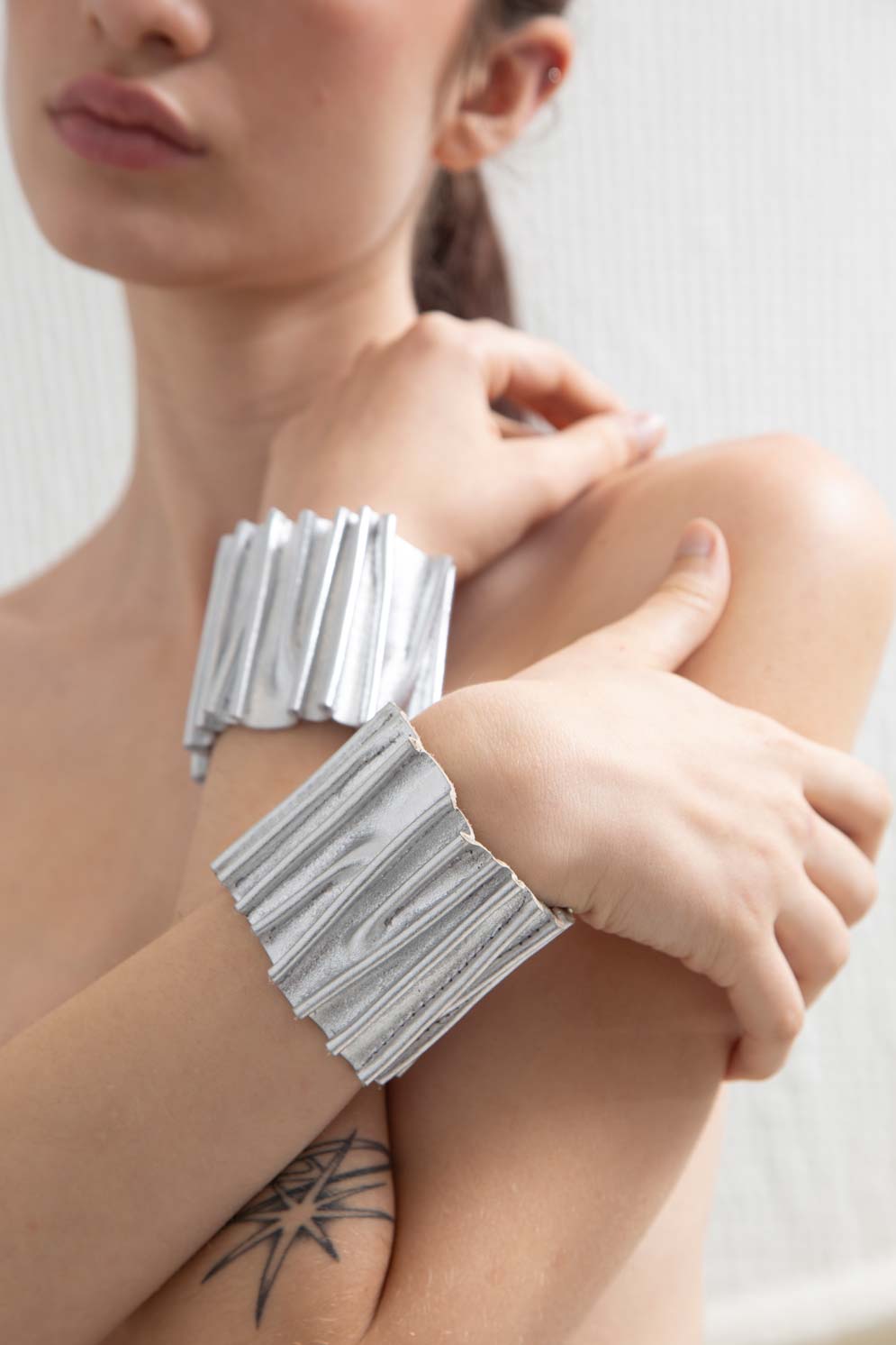Brazalete Bauhaus Stitch - Plata
