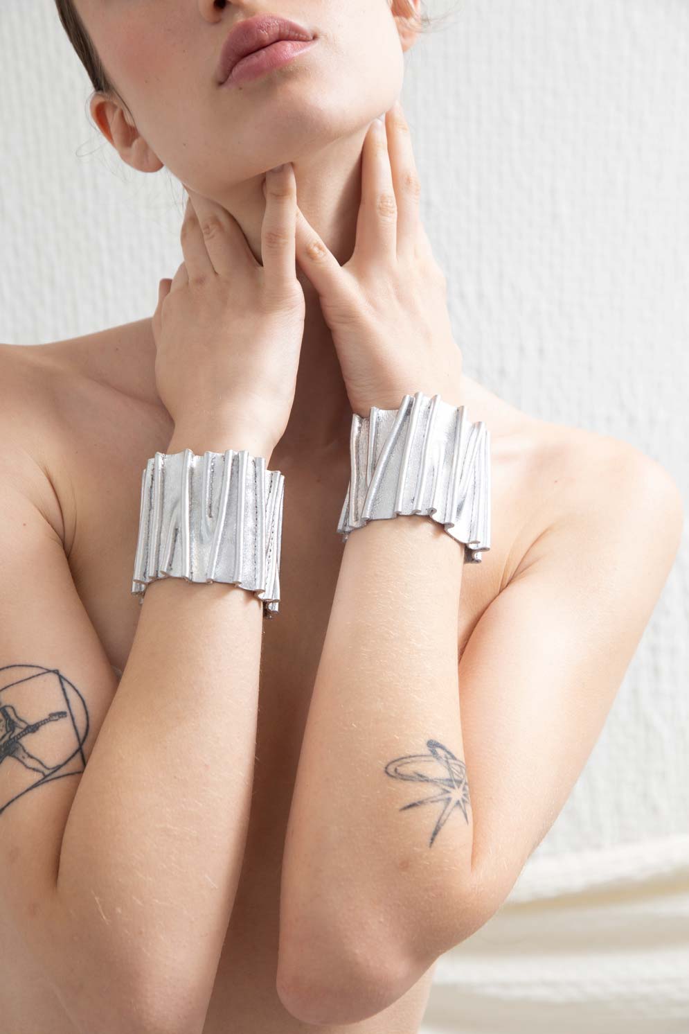 Brazalete Bauhaus Stitch - Plata