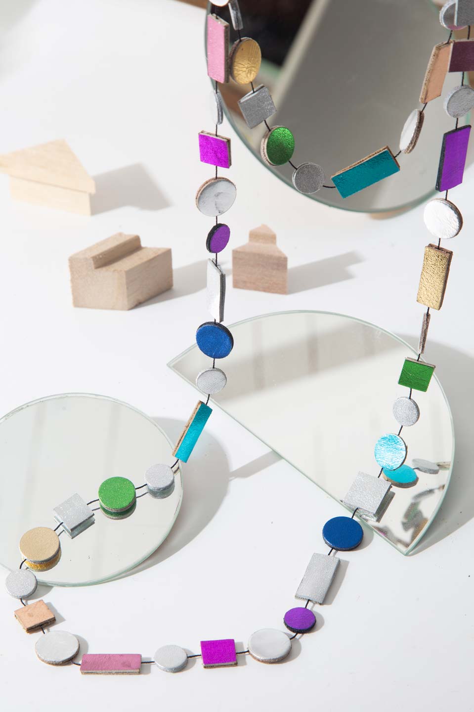 Bauhaus Necklace Long - Rainbow