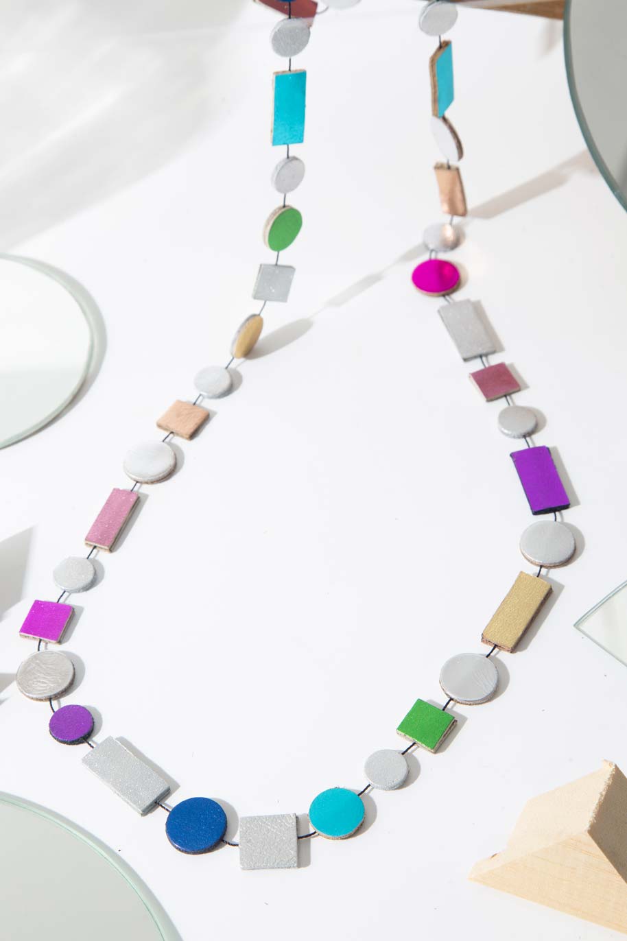 Bauhaus Necklace Long - Rainbow