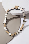 Collar Bauhaus Redondo - Marfil/Oro