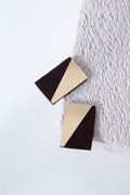 Carnival Rectangles Earrings - Gold/Brown