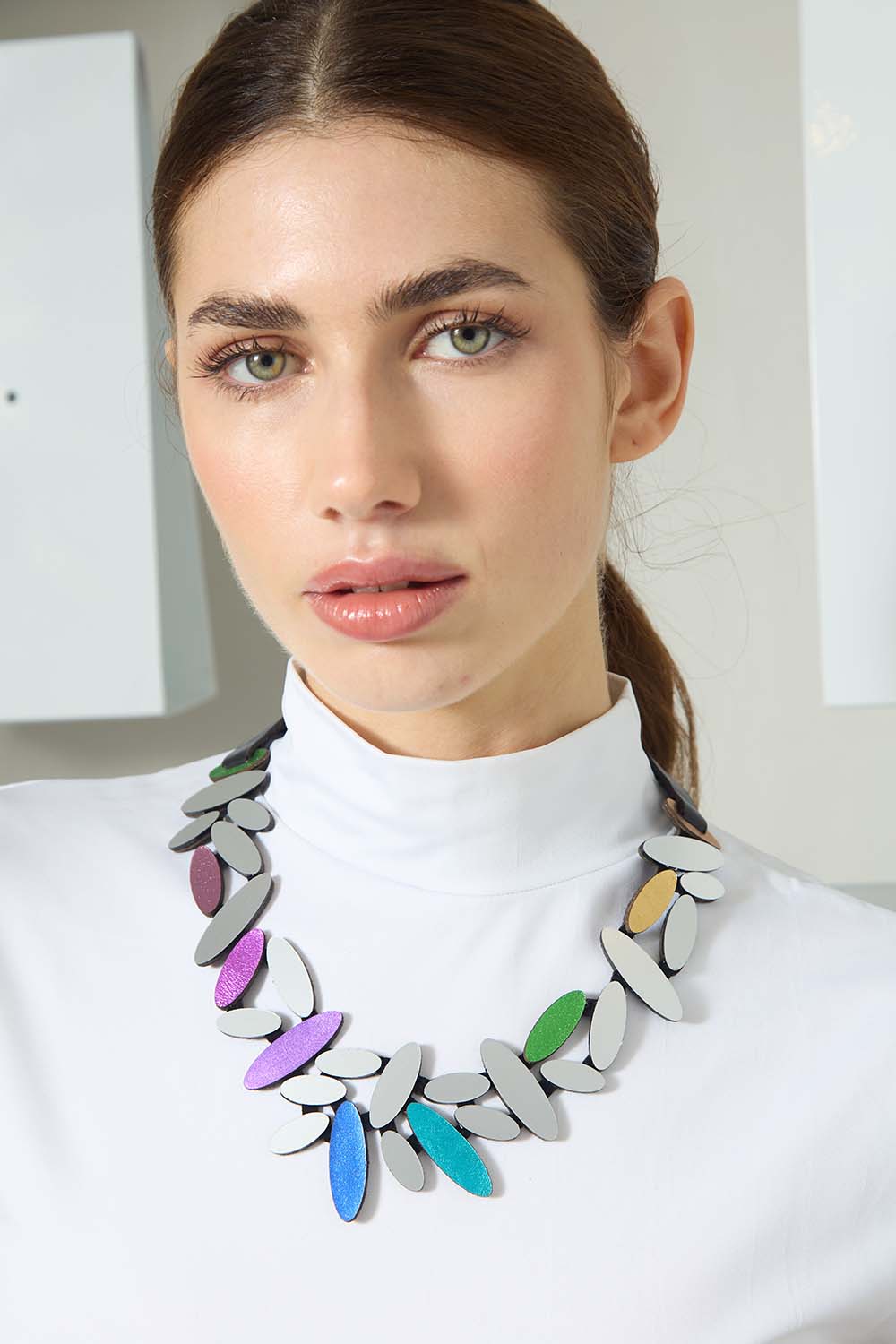 Collar Colors Pétalos - Plata/Arcoíris