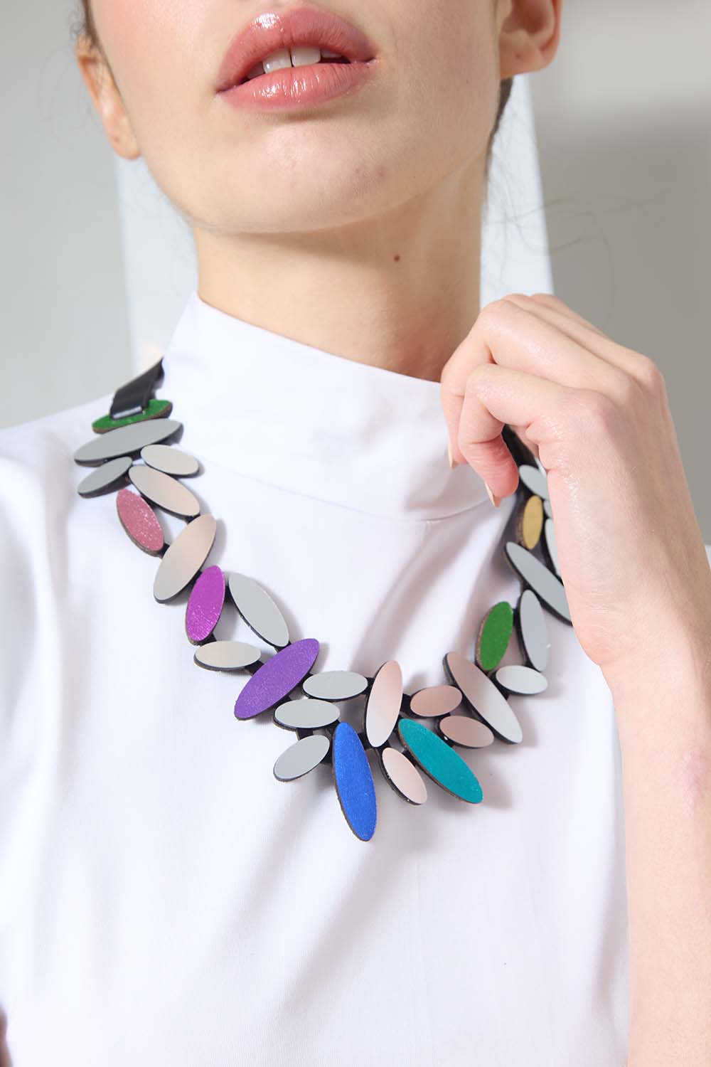 Collar Colors Pétalos - Plata/Arcoíris