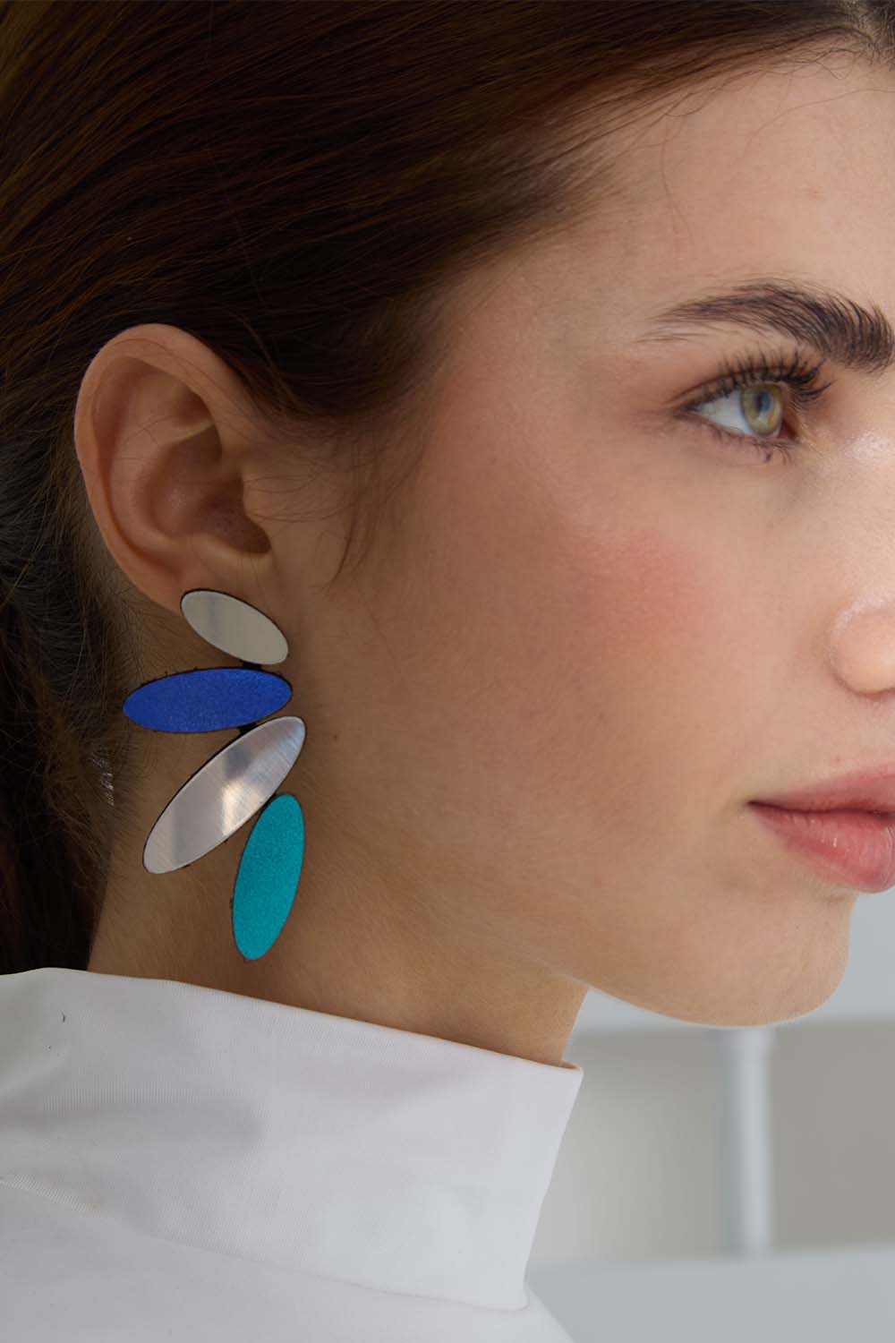 Pendientes Colors Pétalos - Plata/Colores Fríos
