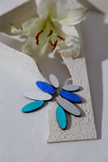 Pendientes Colors Pétalos - Plata/Colores Fríos