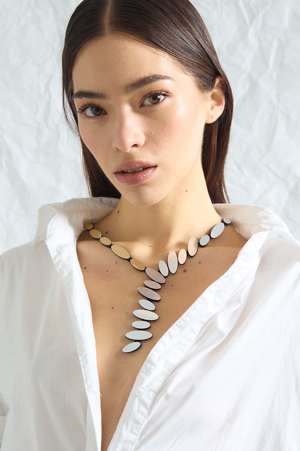 Collar Colors Pétalos Y - Plata/Oro