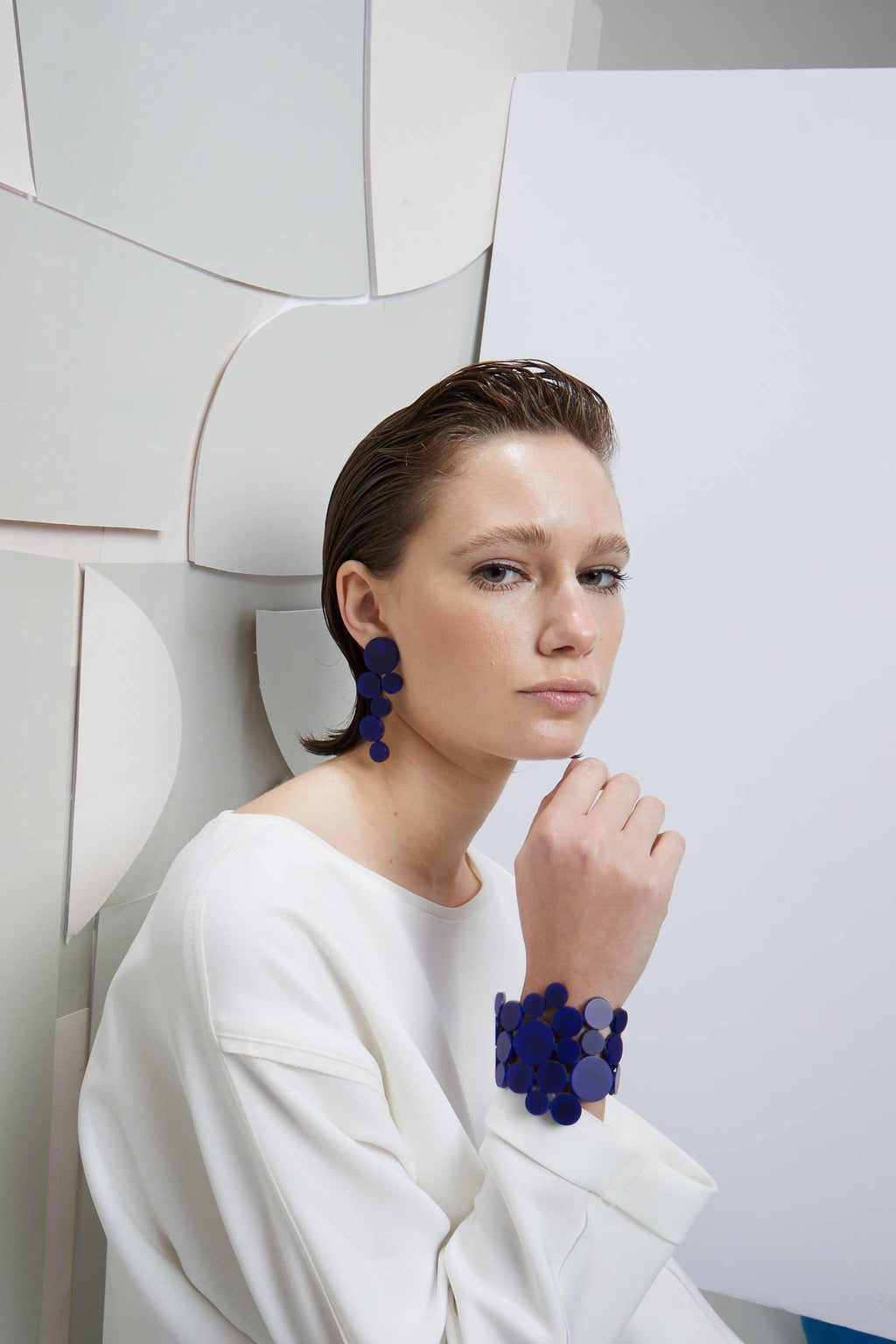 Pendientes Abstraction Largos - Azul