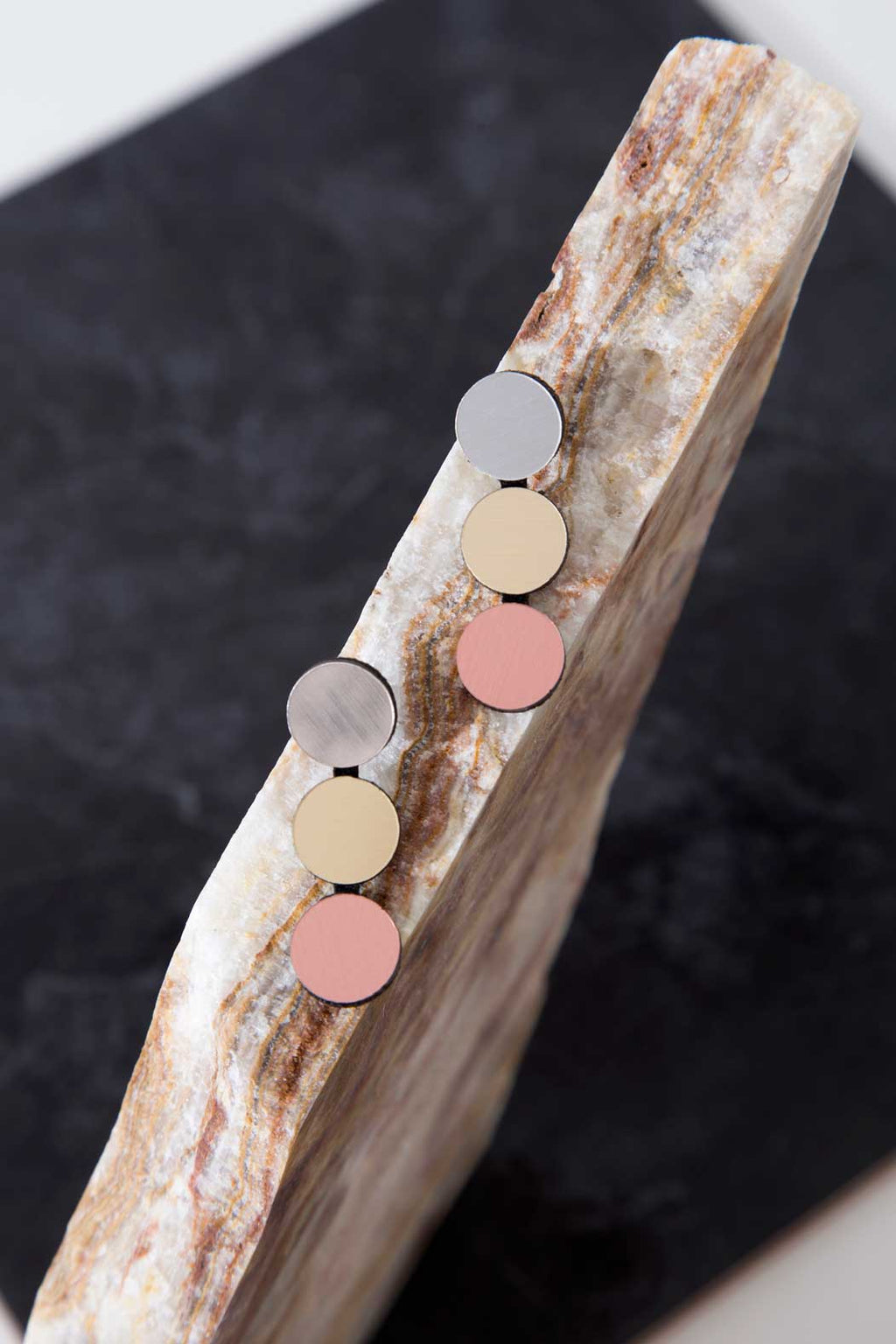 Pendientes Abstraction 3 Dots - Plata/Oro/Cobre