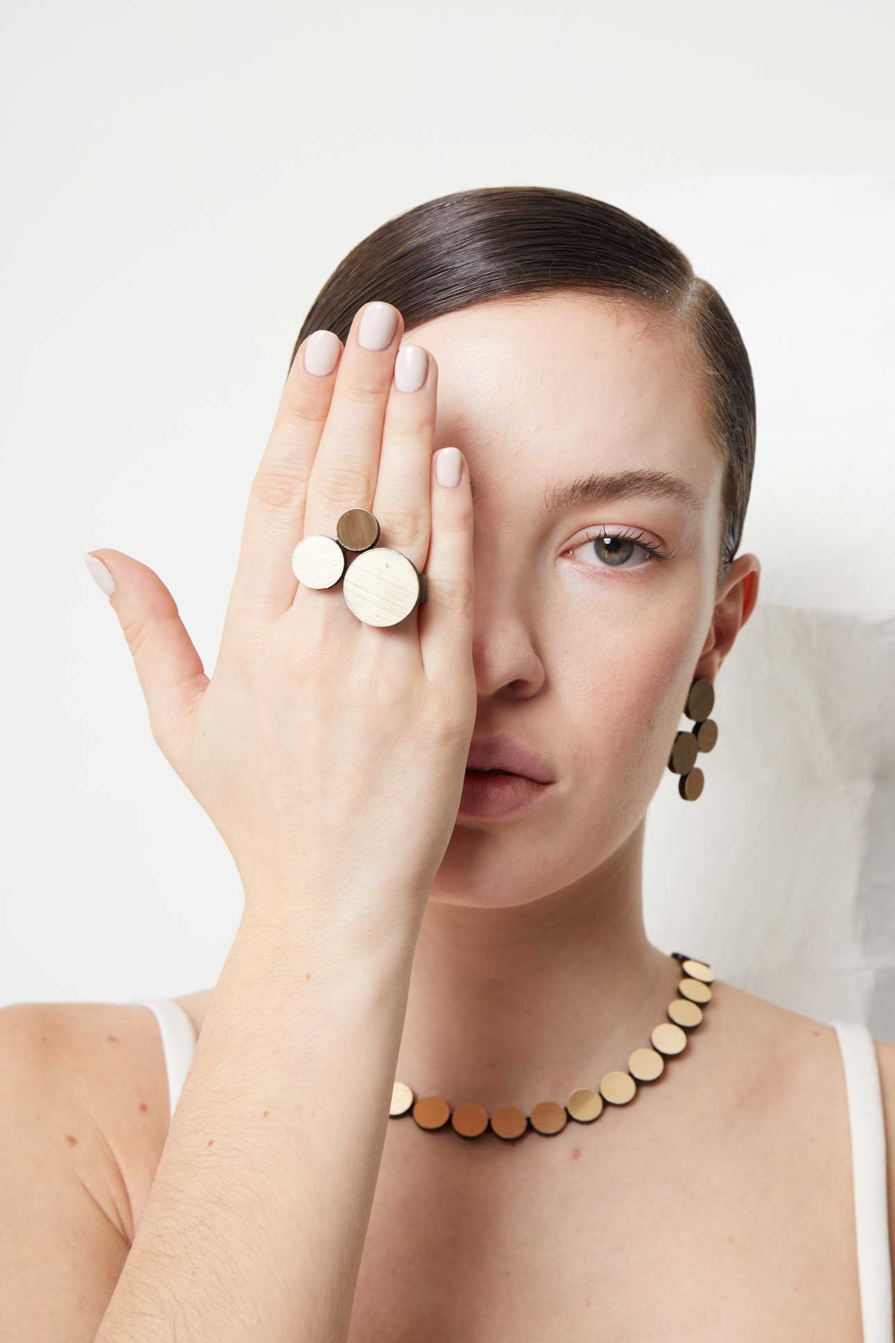 Anillo Abstraction 3 Círculos - Oro