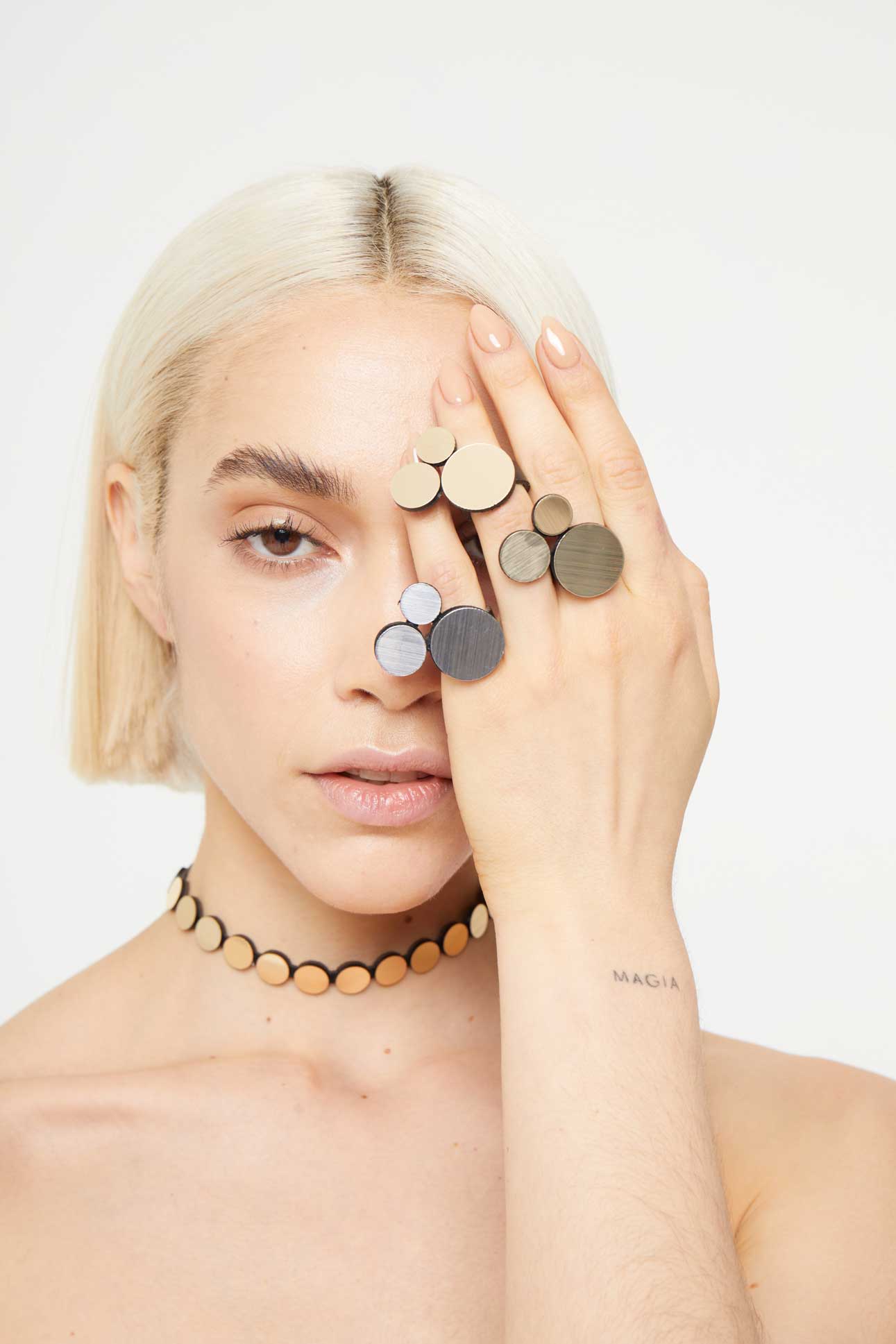 Anillo Abstraction 3 Círculos - Oro