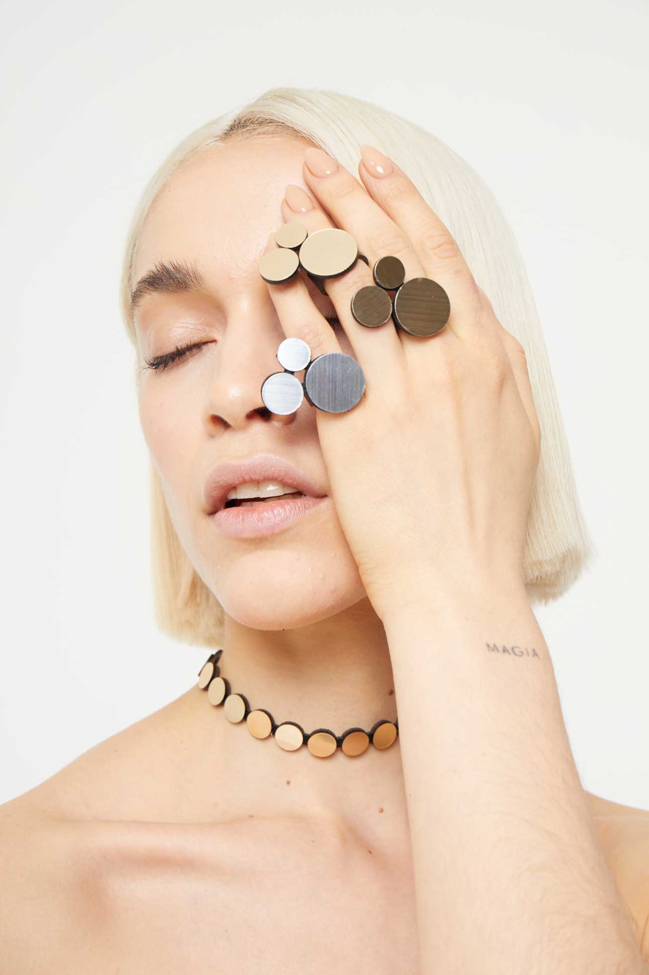 Anillo Abstraction 3 Círculos - Plata