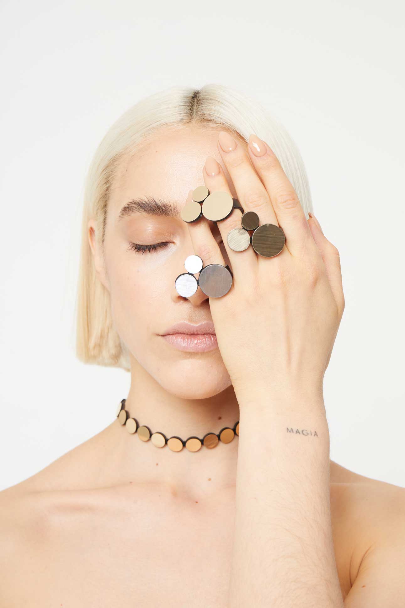 Anillo Abstraction 3 Círculos - Plata