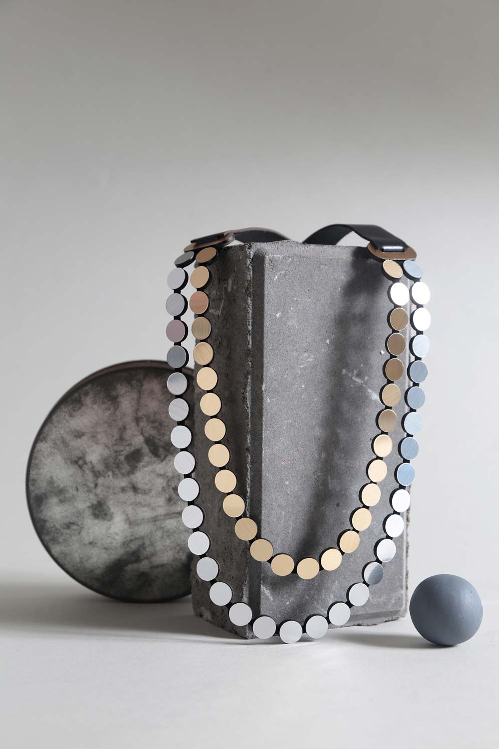 Collar Abstraction Dos Capas - Plata/oro
