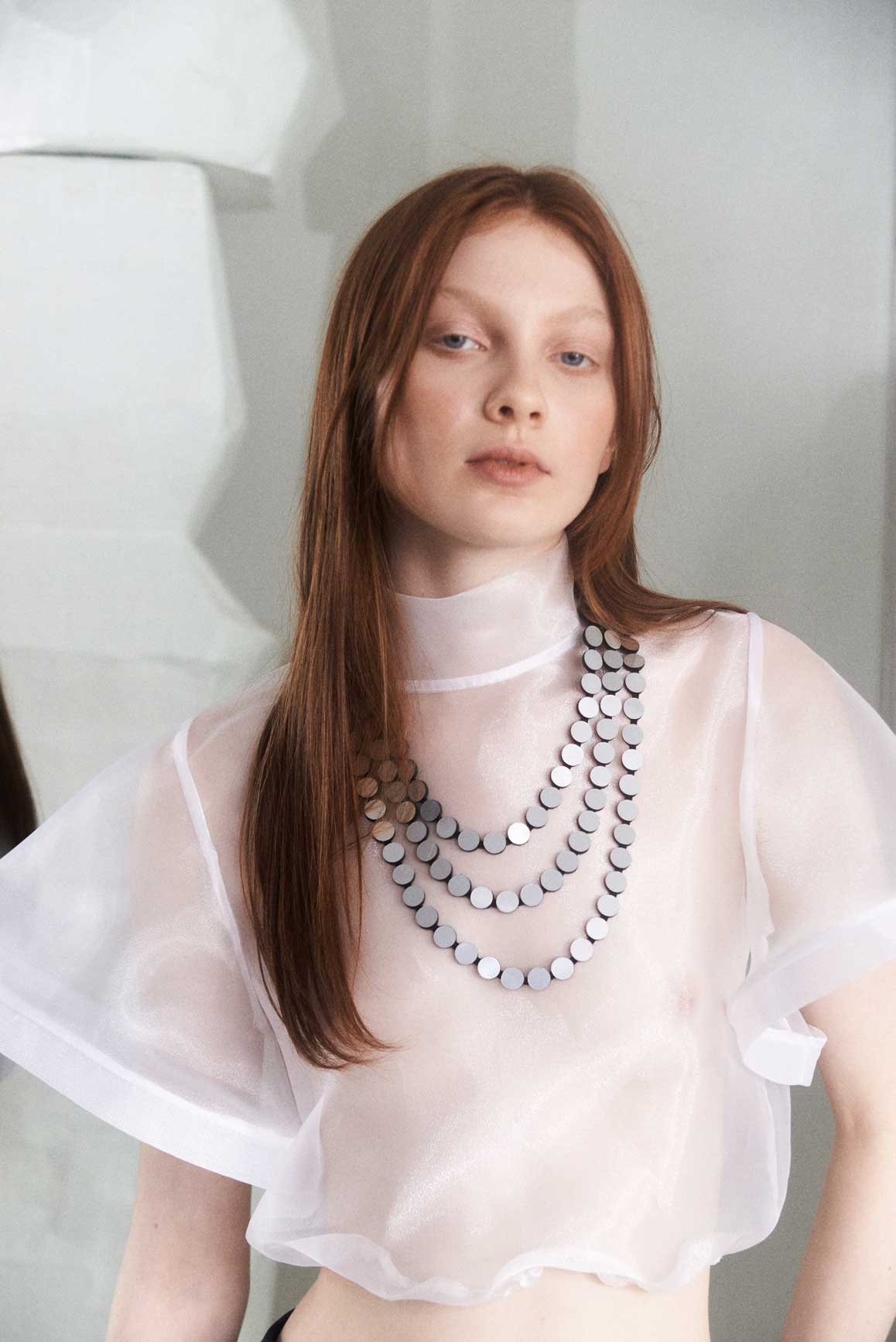 Collar Abstraction Tres Capas - Plata
