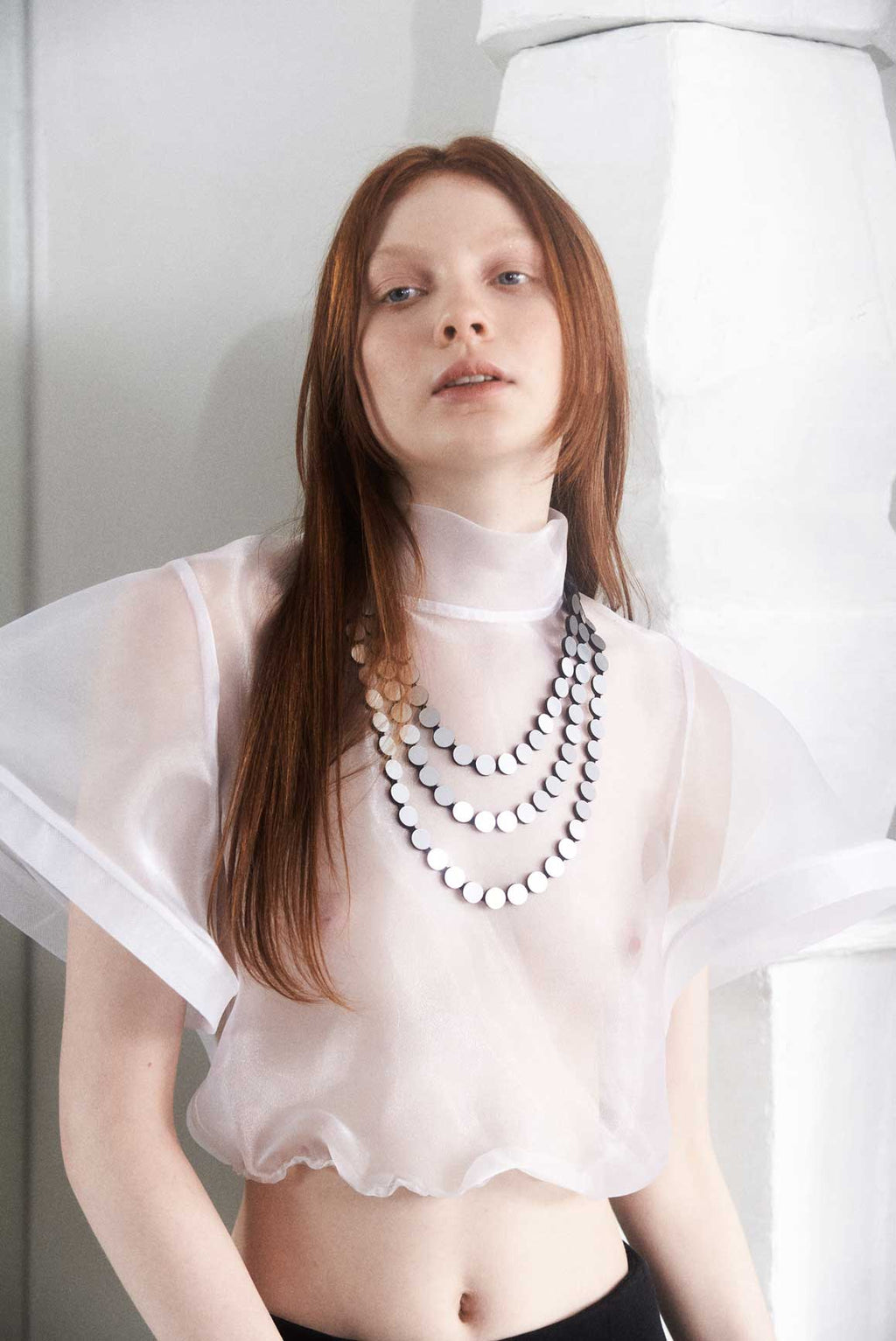 Collar Abstraction Tres Capas - Plata