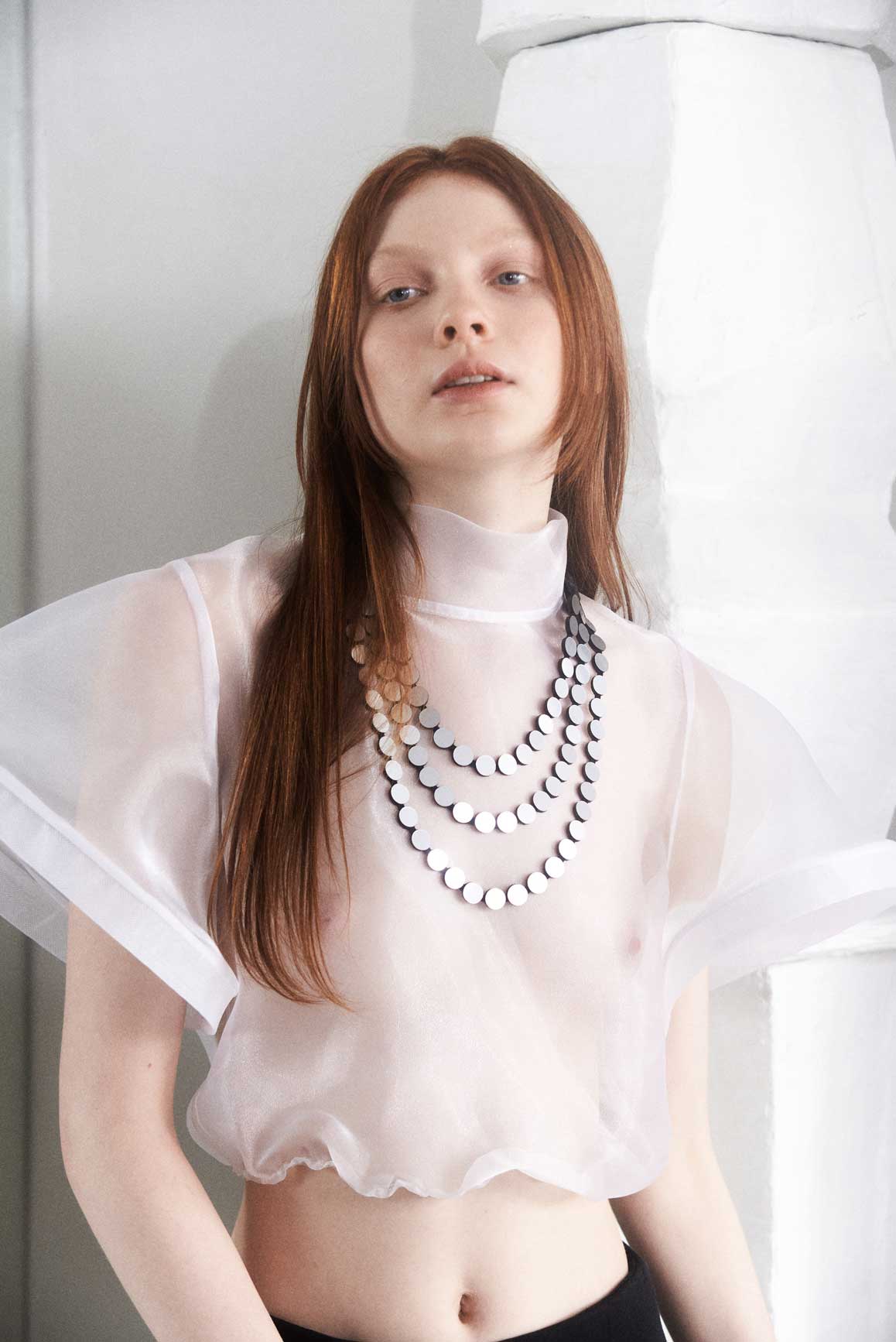 Collar Abstraction Tres Capas - Plata