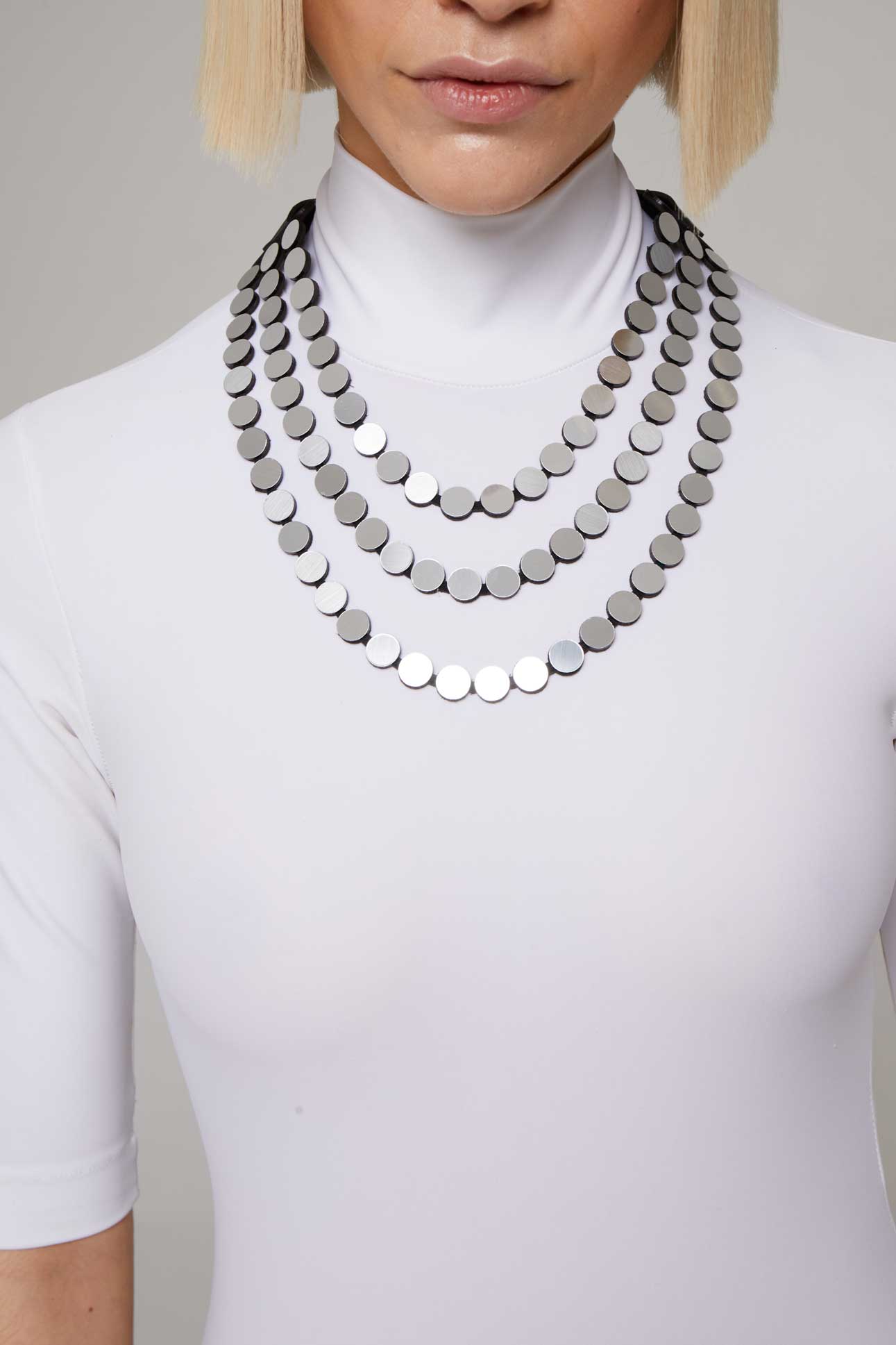 Collar Abstraction Tres Capas - Plata
