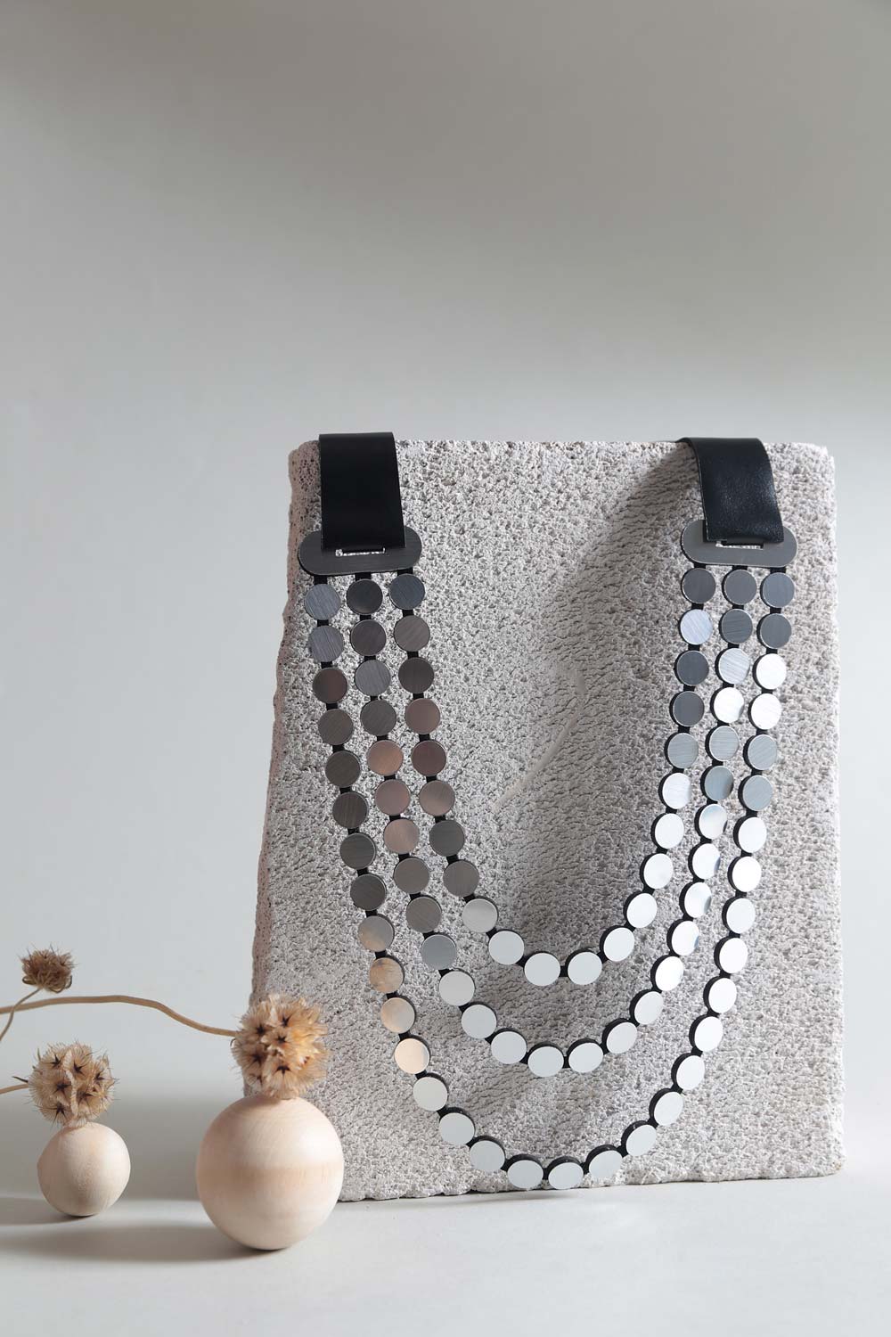 Collar Abstraction Tres Capas - Plata