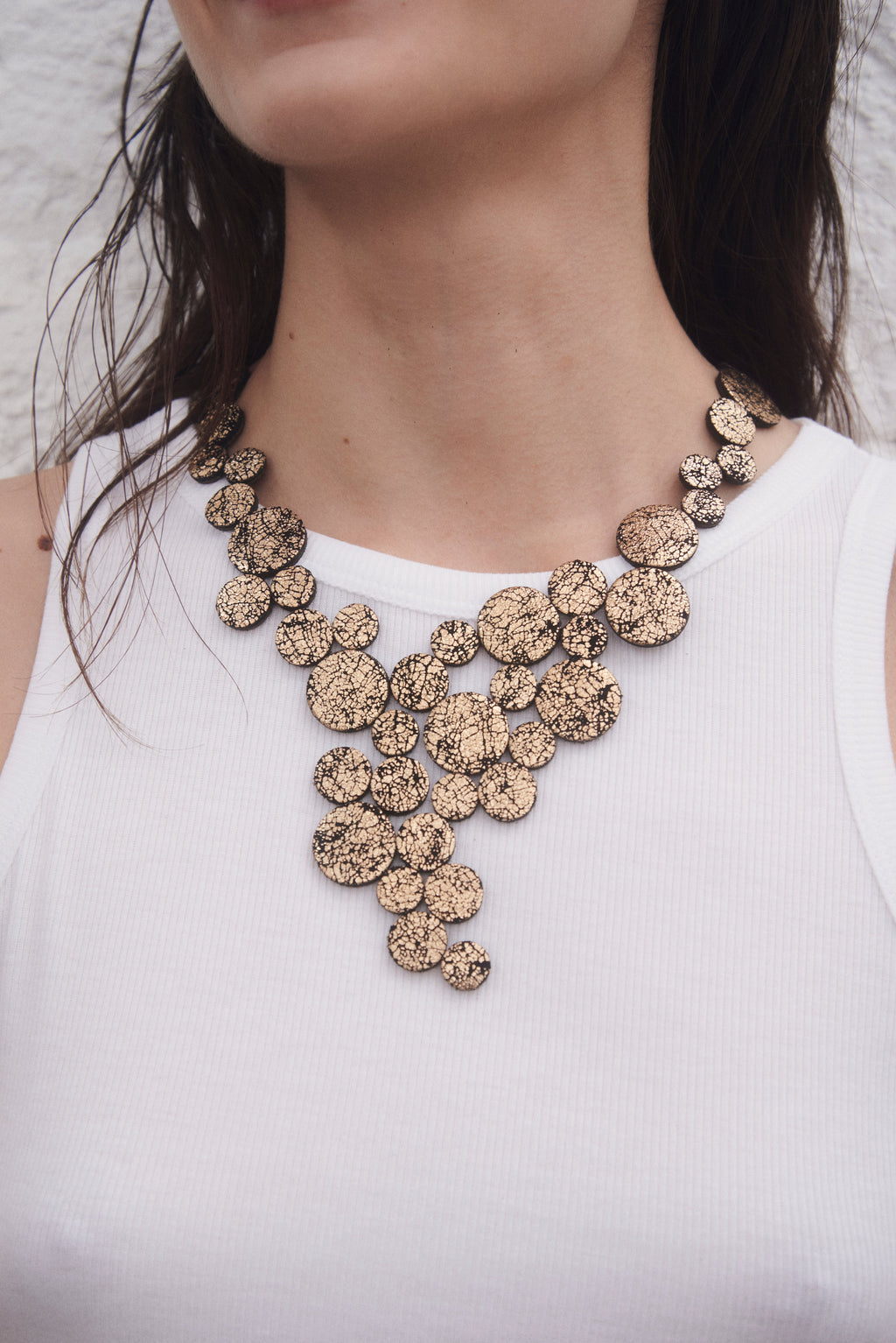 Collar Abstraction V - Oro Craquelado 