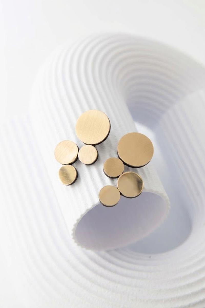 Pendientes Abstractions Pequeños - Oro - Con Clip