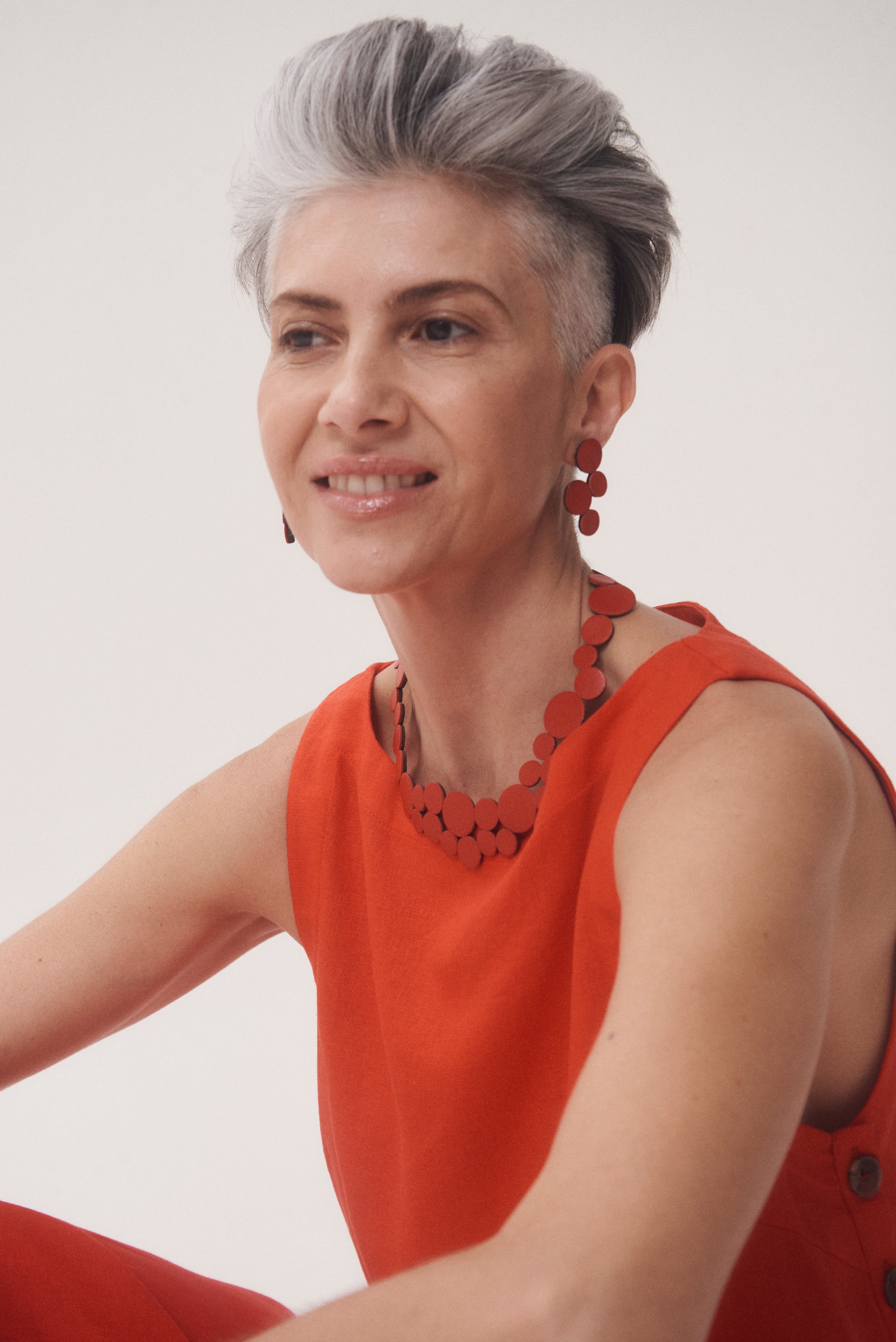 Collar Abstraction Pequeño - Rojo