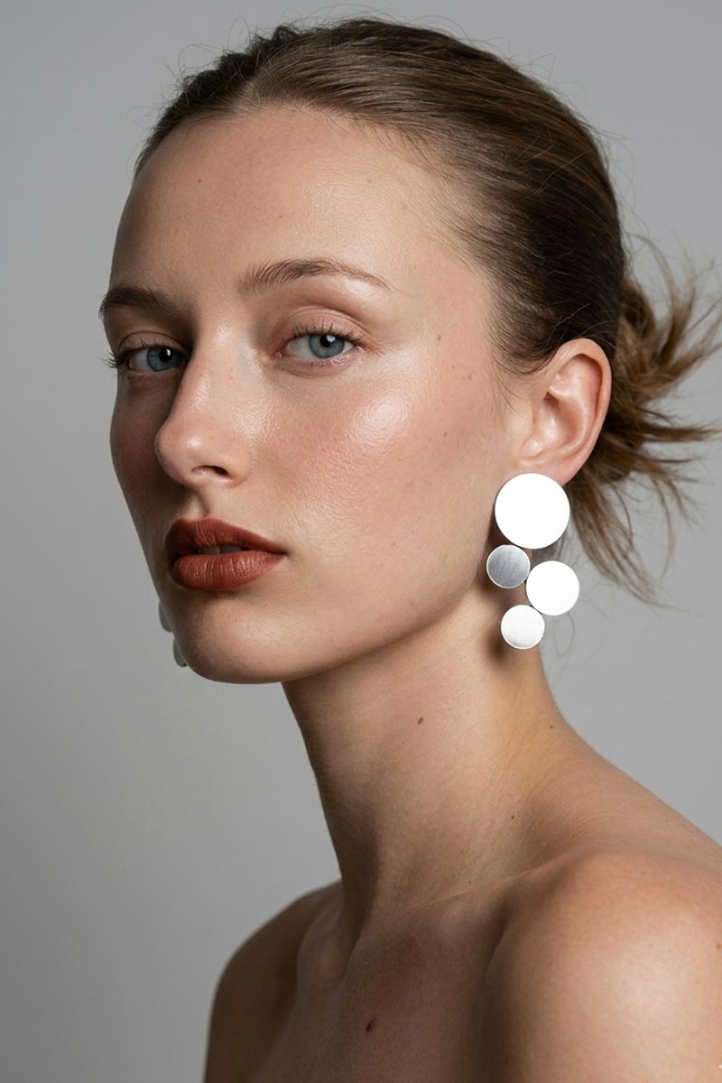 Pendientes Abstraction Pequeños - Plata - Con Clip