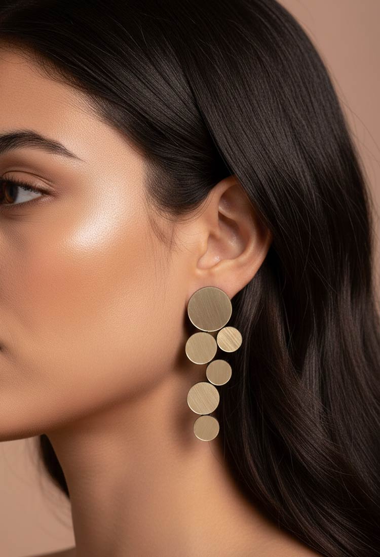 Pendientes Abstraction Largos - Oro - Con Clip