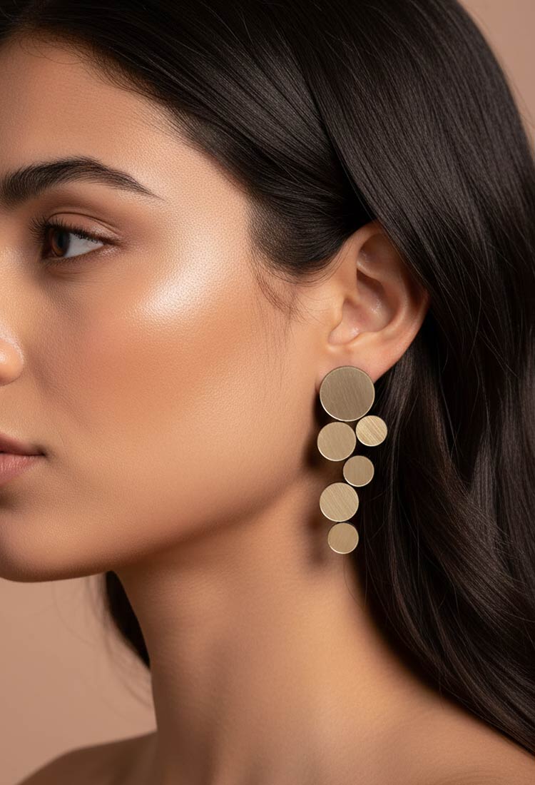 Pendientes Abstraction Largos - Oro - Con Clip