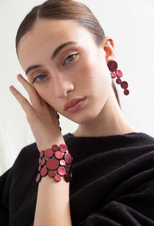 Brazalete Abstraction Asimétrico - Burdeos